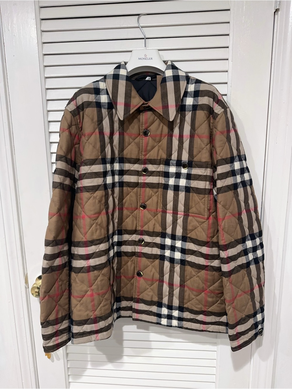 Classic Quilted Plaid Jacket - Beige